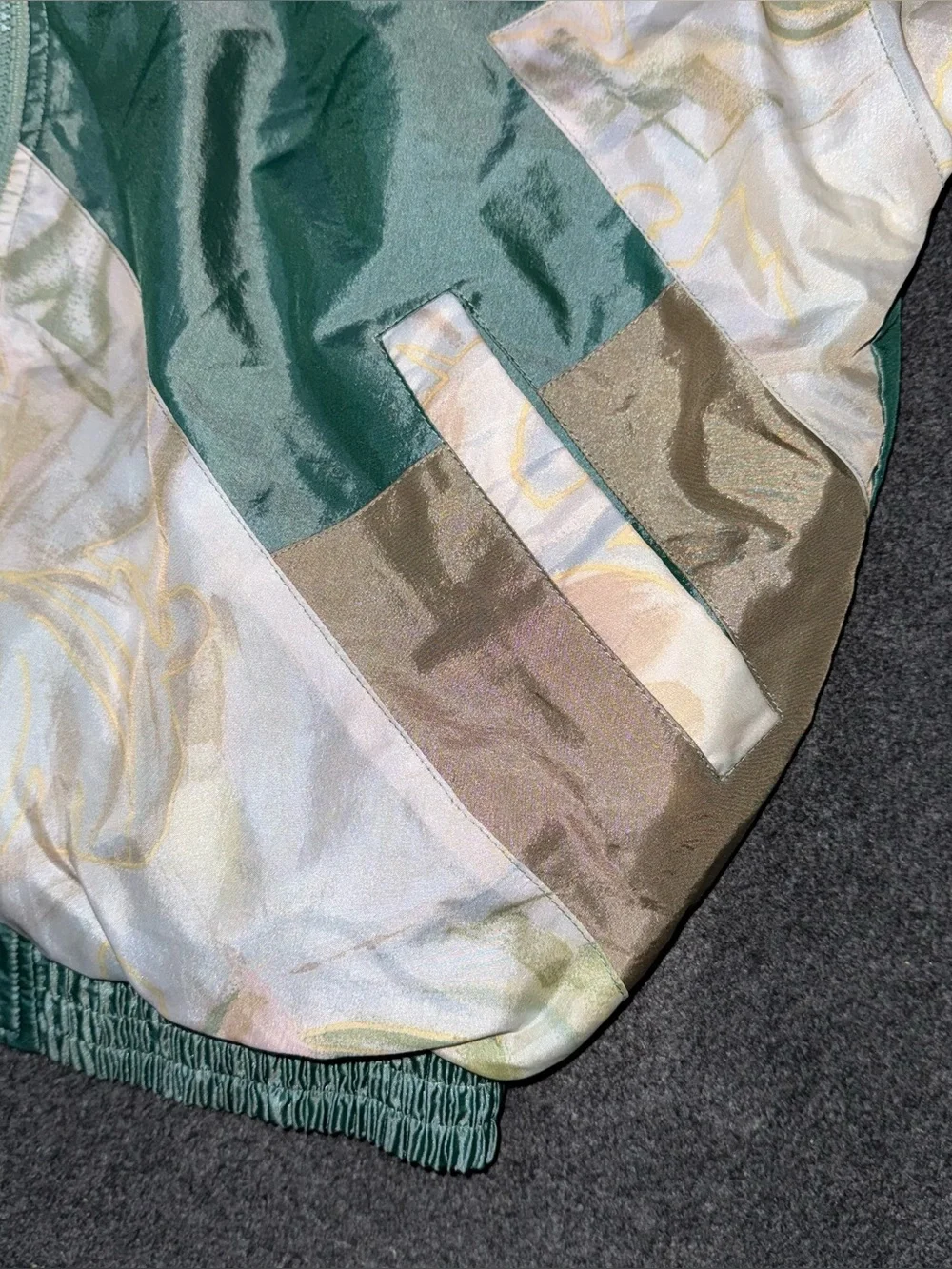 Vintage 80s 90s Color Block Abstract Pastel Windbreaker Full Zip Womens L Jacket